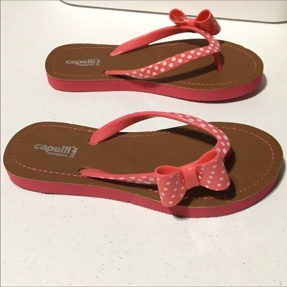 Capelli New York Polka Dot Bow Flip Flops (A12) - Picture 1 of 5